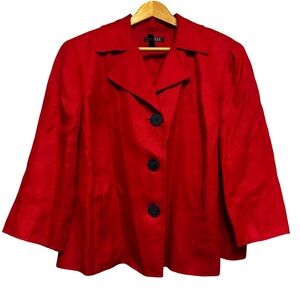 Lauren Ralph Lauren Linen Red Swing Jacket Blazer Size 18 Office Lagenlook Chic